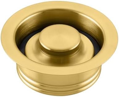 Luxier GD02-G Kitchen Sink Garbage Disposal Flange and Stopper in Brushed Gold by Luxier