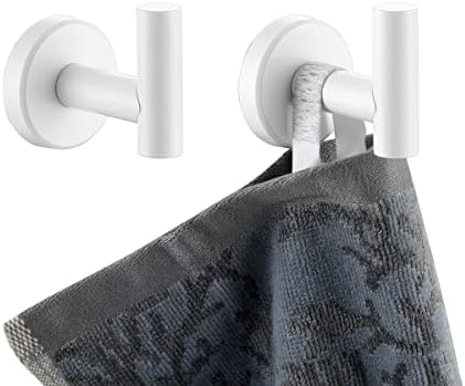 JQK Bathroom Towel Hook White, Coat Robe Clothes Hook by Homeimprovement