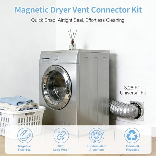 Magnetic Dryer Vent Coupling Connector Kit, 4 Inch Flexible Dryer Vent - Image 2