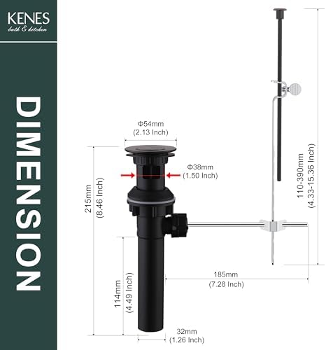 KENES Oil Rubbed Bronze Bathroom Sink Drain Assembly - Image 6