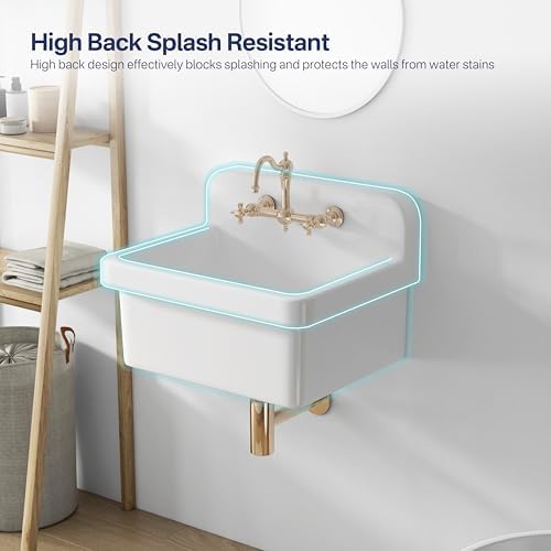 Eridanus 24" Utility Sink, Wall Mount Farmhouse Laundry Sinks - Image 3