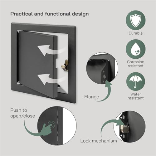 Vent Systems 6'' x 6'' Inch Anthracite Metal Access Panel - Image 4