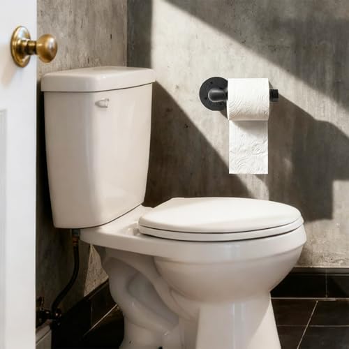Industrial Pipe Toilet Paper Holder, Heavy Duty Rustic Iron Rack - Image 3