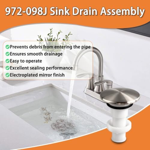 Drain Sink Stopper for Pfister 972-098J, Brushed Nickel Sink Plug Part - Image 5