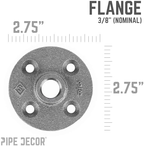 PIPE DECOR 3/8" Malleable Iron Floor Flange 10 Pack, Industrial Steel Grey Fits - Image 3