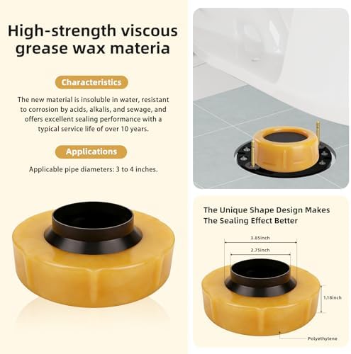 Standard Toilet Wax Ring 4 Pack, Universal Fit - Image 3
