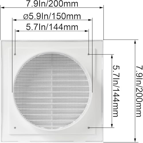 White 6" Inch Ventilation Grille - Image 2