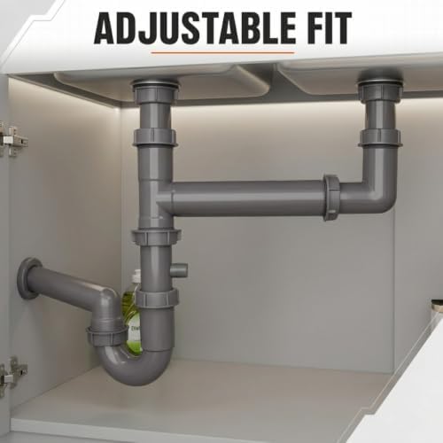 1-1/2" Double Kitchen Sink Drain Kit - Image 6