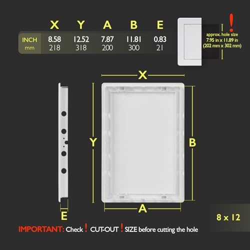 8x12 Access Panel for Drywall and Ceiling – White ABS Plastic Door Panel - Image 2