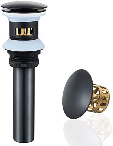 Bathroom Sink Drain with Overflow Hole Black Vessel Vanity Sink Pop Up Drain by VOTON