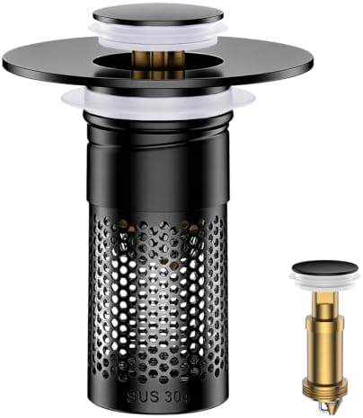 Bathroom Sink Drain Strainer, Universal Pop-Up Sink Stopper Hair Catcher - Image 4