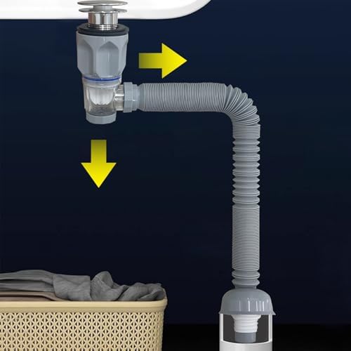 Bathroom Sink Drain Kit，Flexible Expandable P-Trap Sink Drain Pipe - Image 2