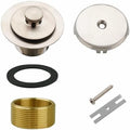 WELSAN Brushed Nickel Bathtub Drain and 1 Hole Overflow Kit, Bath Tub Drain by WELSANGREENHOME