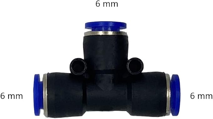 5 Pcs 6mm x 6mm x 6mm Pneumatic T Shaped 3 Way Tube Reducer Connector, Quick - Image 2
