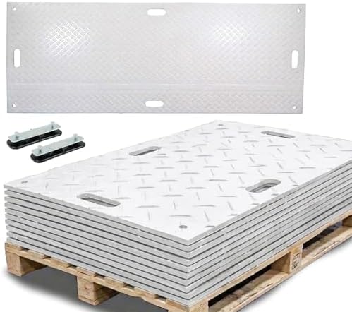 4 Pack 3' x 8' White Ground Protection Mats by MyteeProducts