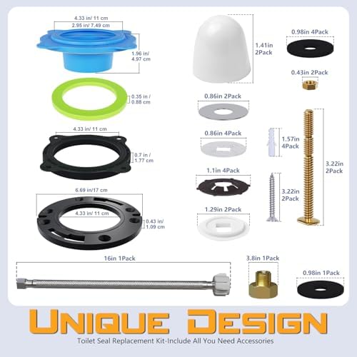 Toilet Flange Repair Kit with 16in Hose and Wax-Free Seal - Image 5