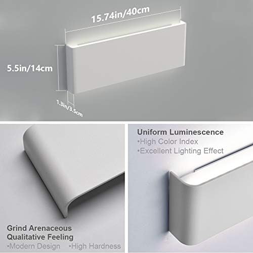 Aipsun 15.75in Matte White Modern Vanity Light Up and Down LED Vanity Light - Image 6