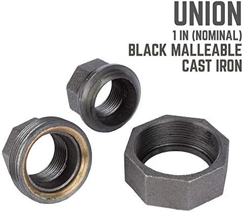 PIPE DECOR 1" Union Fitting, Malleable Iron, Fits One Inch Diameter Black Steel - Image 3
