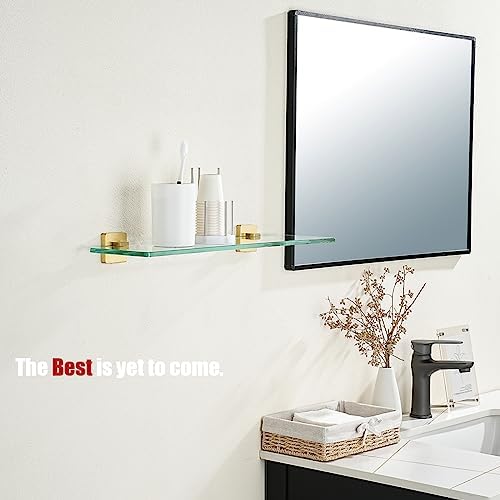 JQK Bathroom Glass Shelf, Floating Tempered Glass Shower Storage 20 by 5 inches - Image 4