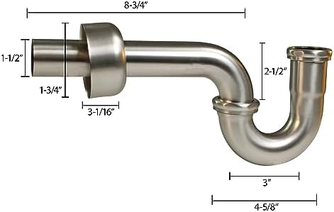 Westbrass A400-1-07 1-1/2" OD 17 gauge P-Trap - Image 3