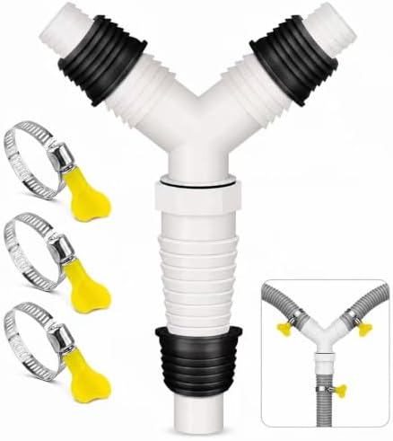 Washing Machine Drain Hose Tee, 1 to 1-1/4 in Y Connector by TUAIC