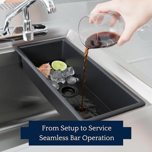 Spill-Stop 13-760 Bar Drain Tray, Durable Black Plastic, Large 14" x 5" x 3" - Image 6