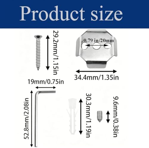 1 Set Towel Bar Mounting Hardware, Stainless Steel Brackets - Image 2