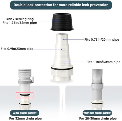 Universal Drain Pipe Connector, Washing Machine Drain Hose Extension Fitting - Image 5