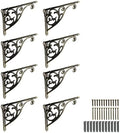 Khtumeware 4 Pack Brushed Antique Brass Shelf Bracket 8 Inch, Decorative by khtumeware