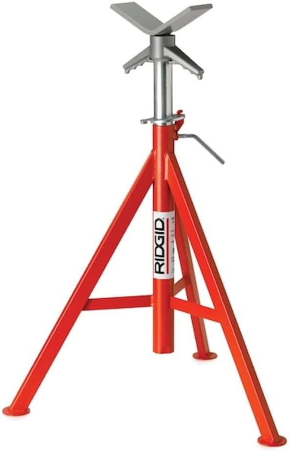 RIDGID 56662 Model VJ-99 V Head High Pipe Stand, 12-inch Pipe Stand by RIDGID