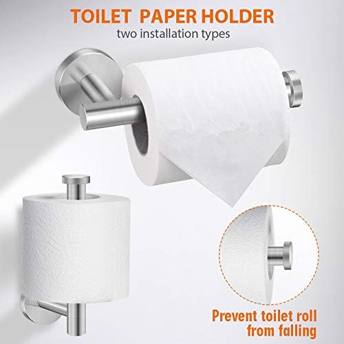 Tudoccy 5-Pieces Bathroom Hardware Set Brushed Nickel SUS304 Stainless Steel - Image 3