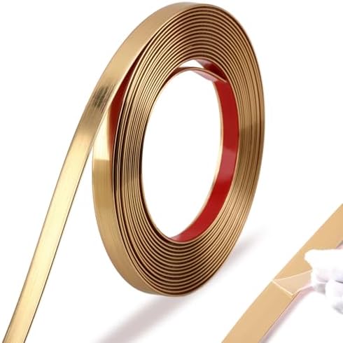 Trimold Brushed Gold Molding Trim Peel and Stick, Flexible Mirror Border Design by AllAboutTrimMoldings