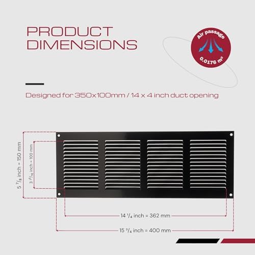 14x4 Vent Cover with Built-in Screen - Image 6