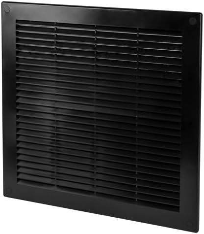 12 x 12 Inch Black Air Vent Cover – Plastic Square Air Vent Grill Cover by VezoWorks