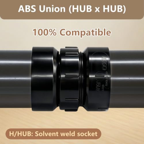Lesso 2''ABS Union 2-Inch X 2-Inch Hub Union - Image 5