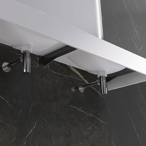 Wall Mount Double Bathroom Sink 59"L x 18"W x 5"H, Resin Stone Floating Sink - Image 6