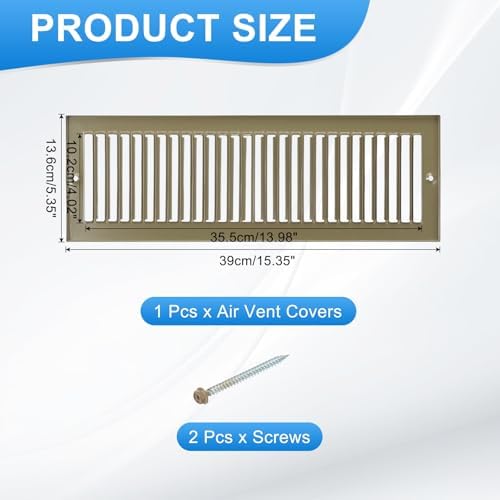 PATIKIL 4" x 14" Duct Opening Vent Cover, Toe Kick Vent Cover HVAC Toe Space - Image 2