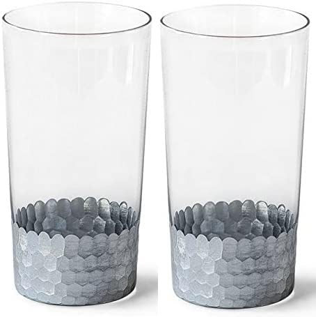 Hosley Argea Glass Bud Vases Set of 2, 6.25-Inch Small Vases by HOSLEY