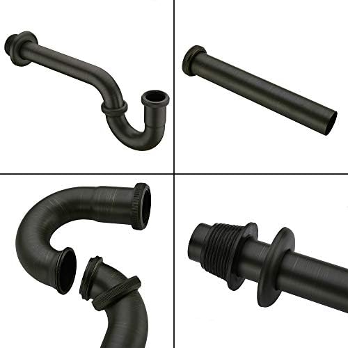 Brass P Trap, 1 1/4 Bathroom Basin Sink Waste Trap Drain Kit - Image 6