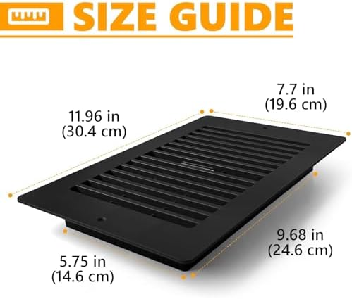 Floor Vent Covers, Floor Register 6x10, 5 Pack Adjustable Plastic Vent Covers - Image 2