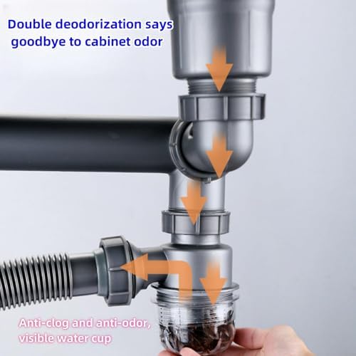 Kitchen Sink Drain Kit, Expandable Flexible High Temperature Resistance 212F - Image 5
