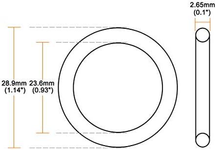 uxcell Nitrile Rubber O-Rings 28.9mm OD 23.6mm ID 2.65mm Width, Metric Sealing - Image 3