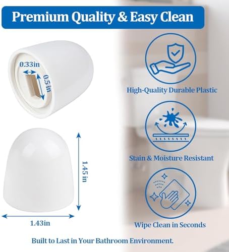 Universal Toilet Bolt Caps, Push-on Design Floor Bolt Covers - Image 2