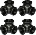 3/4" 3-WAY ELBOW Industrial Threaded Black Iron Pipe Fittings; Black Semigloss by PRIMPIPEWORKS