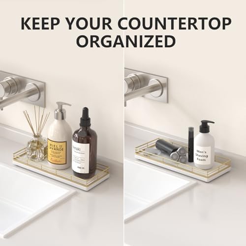 Bathroom Tray for Counter Top Organizer, Oak Wood Vanity Tray - Image 2