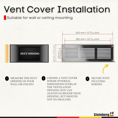Steinberg14 Stainless Steel Vent Cover 10x2 - Image 5
