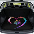 Colorful Heart Dog Paw Grocery Trunk Mat 29"x39" by Darisoco