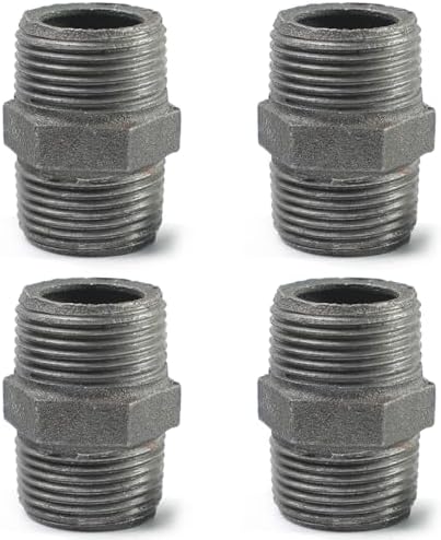Black hexagonal threaded pipe fittings, 1/2" threaded pipe fittings, by AGUTEA