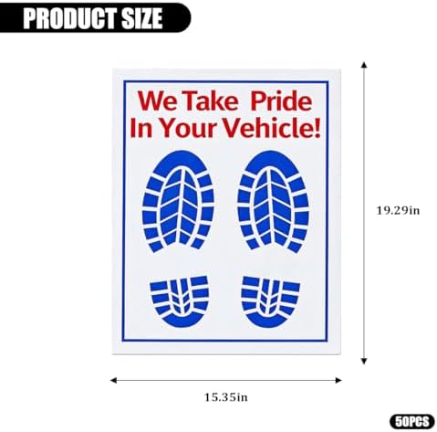 50PCS 16 x 20 Car Paper Floor Mat, Disposable Kraft Paper Vehicle Floor Foot - Image 2