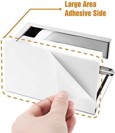 HITSLAM Toilet Paper Roll Holder Polished Chrome, Adhesive Mount, No Wobble - Image 6